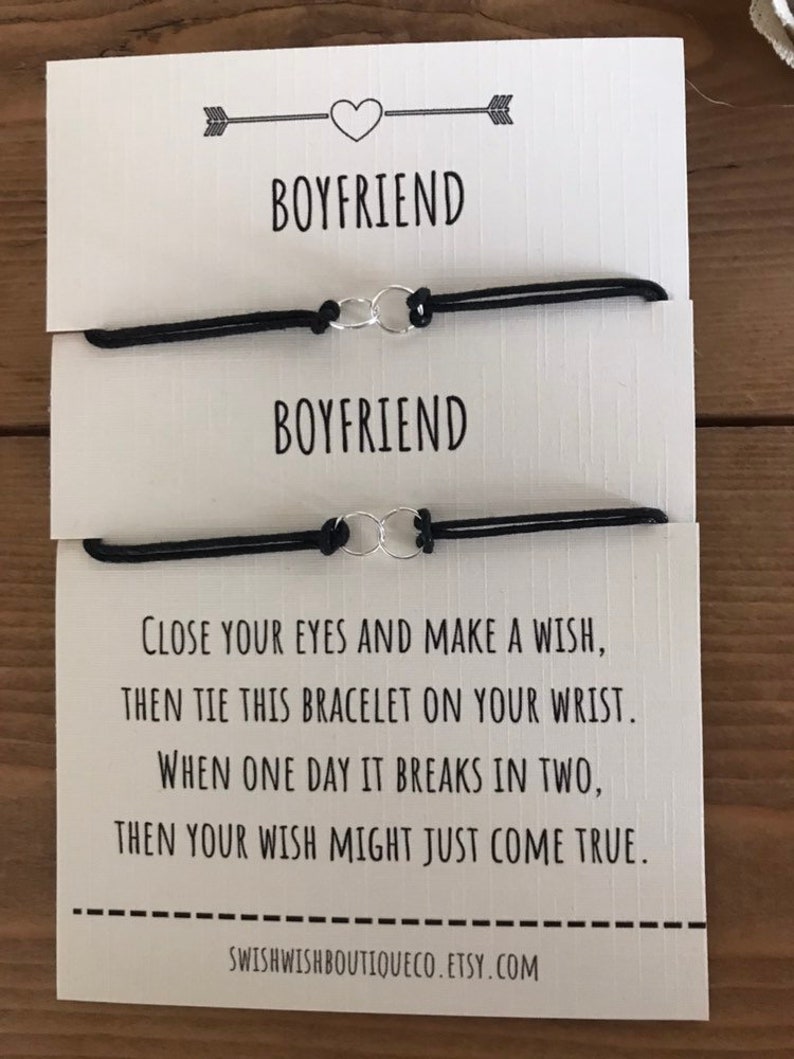 Boyfriend and Boyfriend Wish Bracelet Valentine Wish Bracelet Boyfriend Wish Bracelet Romantic Wish Bracelet Gay Couple Gift