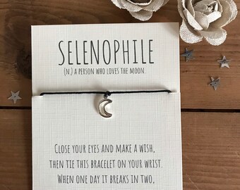 Moon Bracelet/ Moon Gift/ Gift Bracelet/ Selenophile Gift/ Moon Lover Gift/ Small Gift