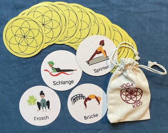 YogaKarten, Kinderyoga, Kinderspiel Yoga, Spielkarten Kinderyoga