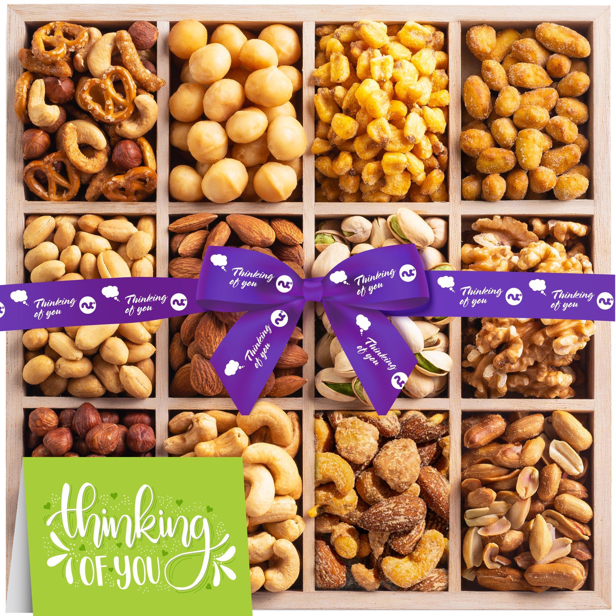NUT CRAVINGS Gourmet Collection - Thinking of You Nuts Gift Basket With ...