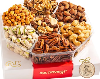 Mixed Nuts Gift Basket in Red Gold Box (7 Assortments, 2 LB)