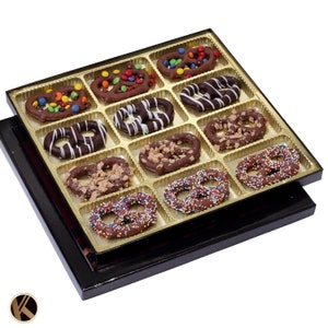 Dark Milk Chocolate Covered Pretzel Gift Basket Assorted Sweet Treats Candy Toppings Birthday Gift. image 2