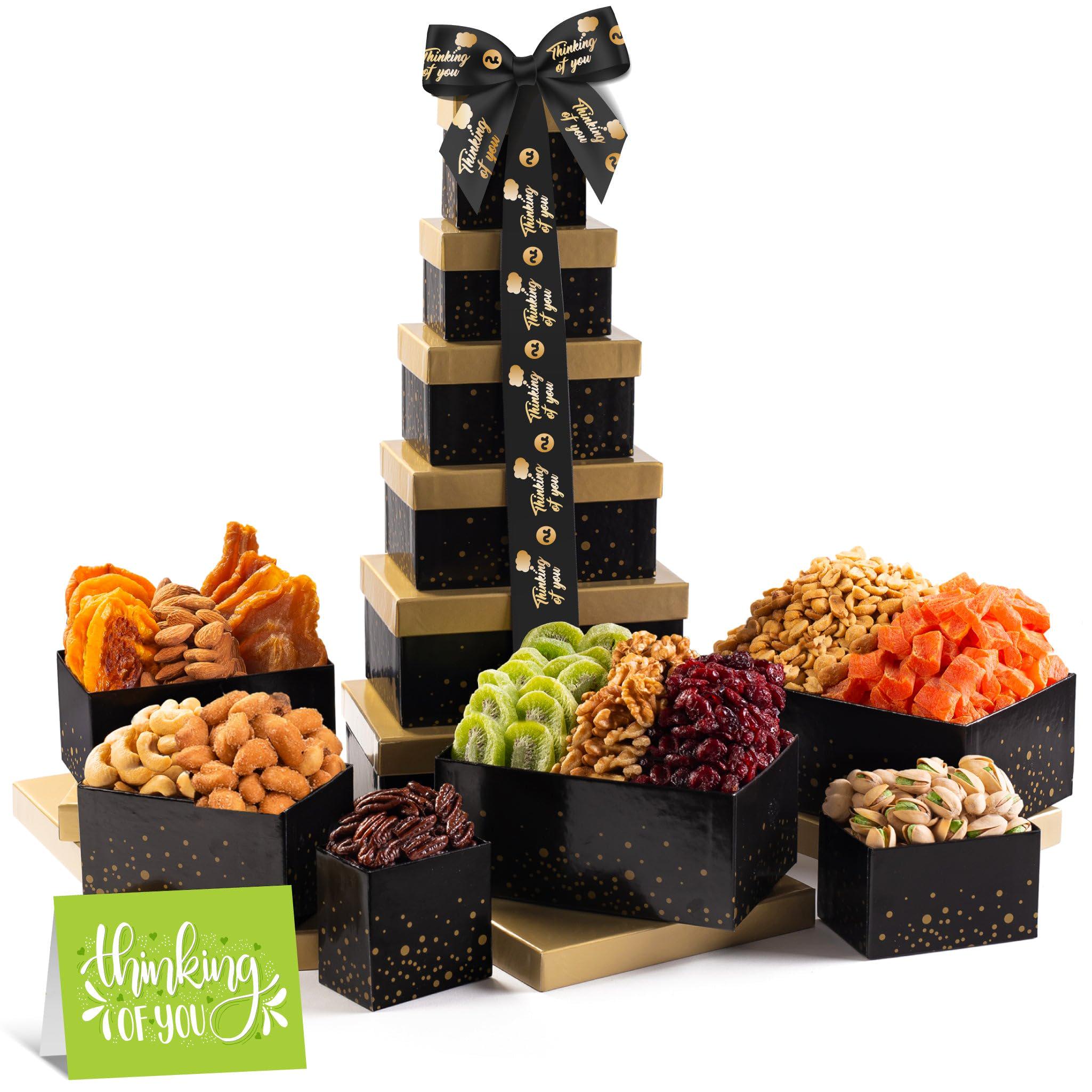 NUT CRAVINGS Gourmet Collection - Thinking of You Tower Gift Basket ...