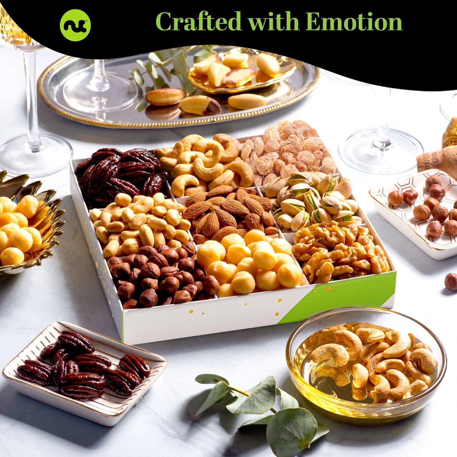 Delightful Assortment of Mixed Nuts in Elegant White Gold Box - Perfect ...