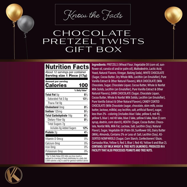 Dark Milk Chocolate Covered Pretzel Gift Basket Assorted Sweet Treats Candy Toppings Birthday Gift. image 11