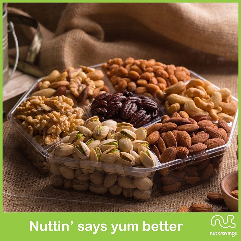 Deluxe Mixed Nuts Gift Basket With Green Ribbon - Perfect Birthday Care ...