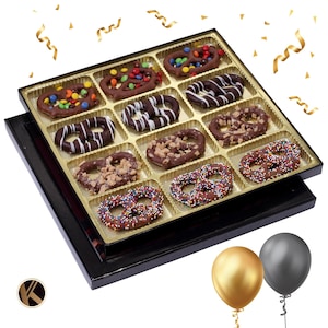 Dark Milk Chocolate Covered Pretzel Gift Basket Assorted Sweet Treats Candy Toppings Birthday Gift. image 8