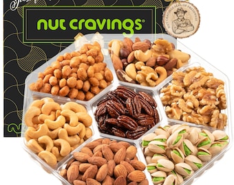 Mixed Nuts Gift Basket in Black Gold Box (7 Assortments, 1 LB)