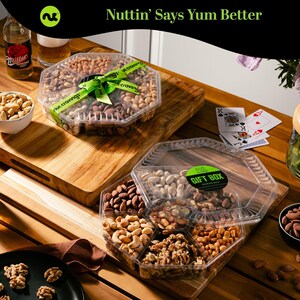 Deluxe Mixed Nuts Gift Basket With Green Ribbon - Perfect Birthday Care ...