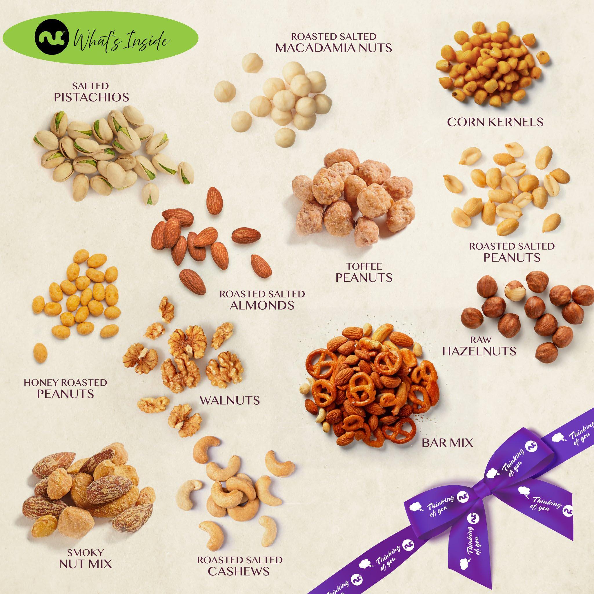 NUT CRAVINGS Gourmet Collection - Thinking of You Nuts Gift Basket With ...