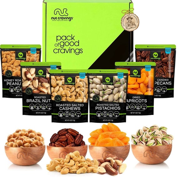 6 Piece Mixed Nuts Snack Box Self Care Gift Box Assorted Etsy