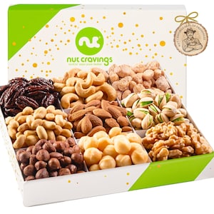 Delightful Assortment of Mixed Nuts in Elegant White Gold Box - Perfect Gift for Any Occasion!