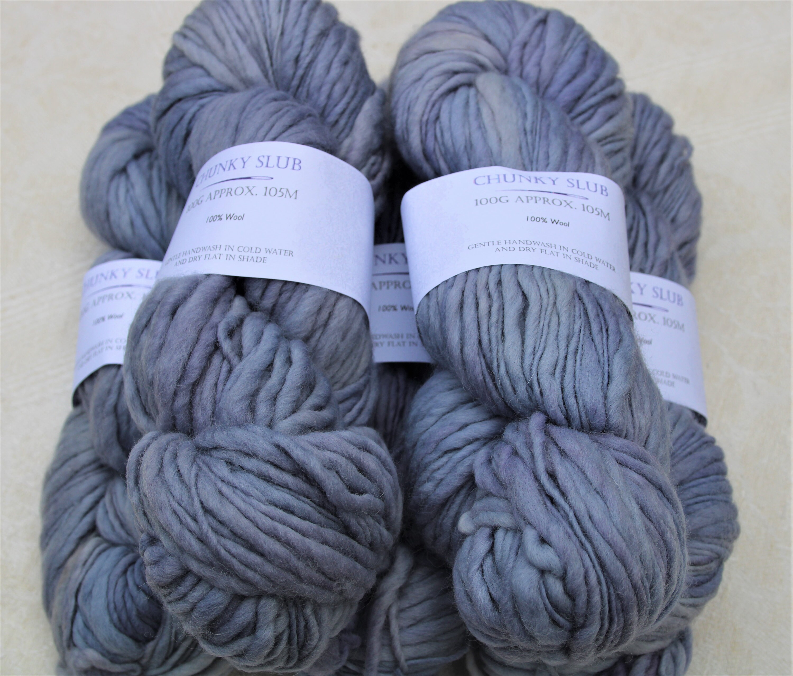 Purple Slub Wool Yarn for Weaving and Crafts