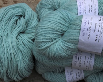 Turquoise aran weight naturally dyed Corriedale yarn