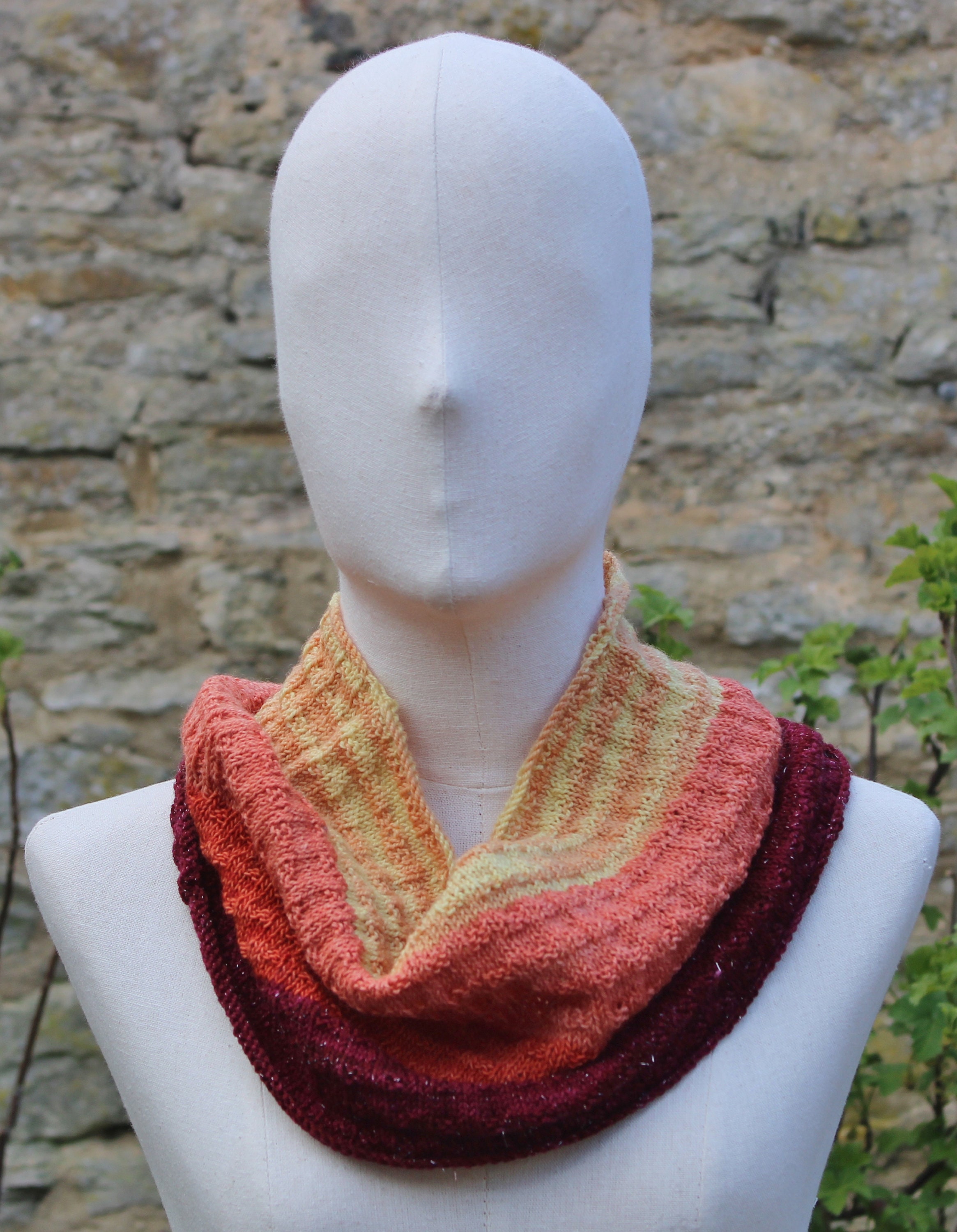 Digital Ripple cowl knitting pattern download for 4 ply Etsy