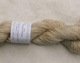 Beige bamboo linen 4 ply yarn