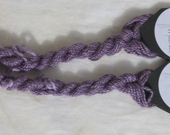 Naturally dyed purple silk two ply thread dyed with logwood
