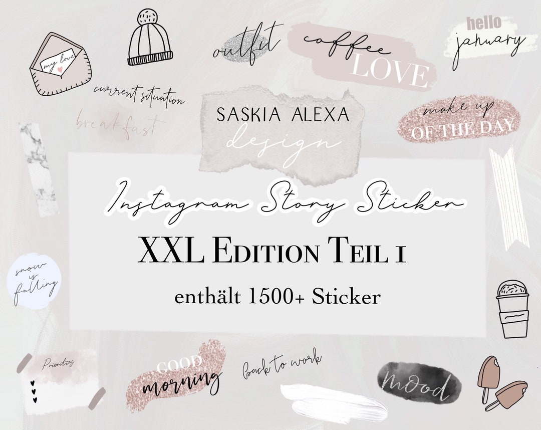 1500+ Instagram Story Sticker - XXL Edition Teil 1| Design Elemente ...