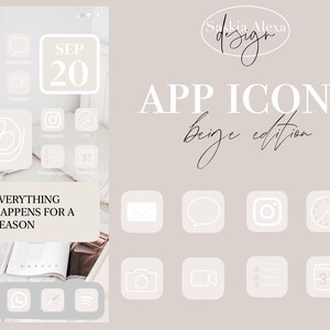 App Icons / Cover / Widget / Homescreen - aesthetic Bundle - Beige for Android & iPhone
