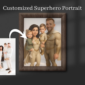 Custom Superhero Illustration Portrait from Your Photo | Personalized Superhero Character | Couple, Family, Pet Gift | Digital Art