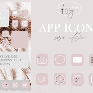 App Icons / Cover / Widget / Homescreen - aesthetic Bundle - Pink for Android & iPhone