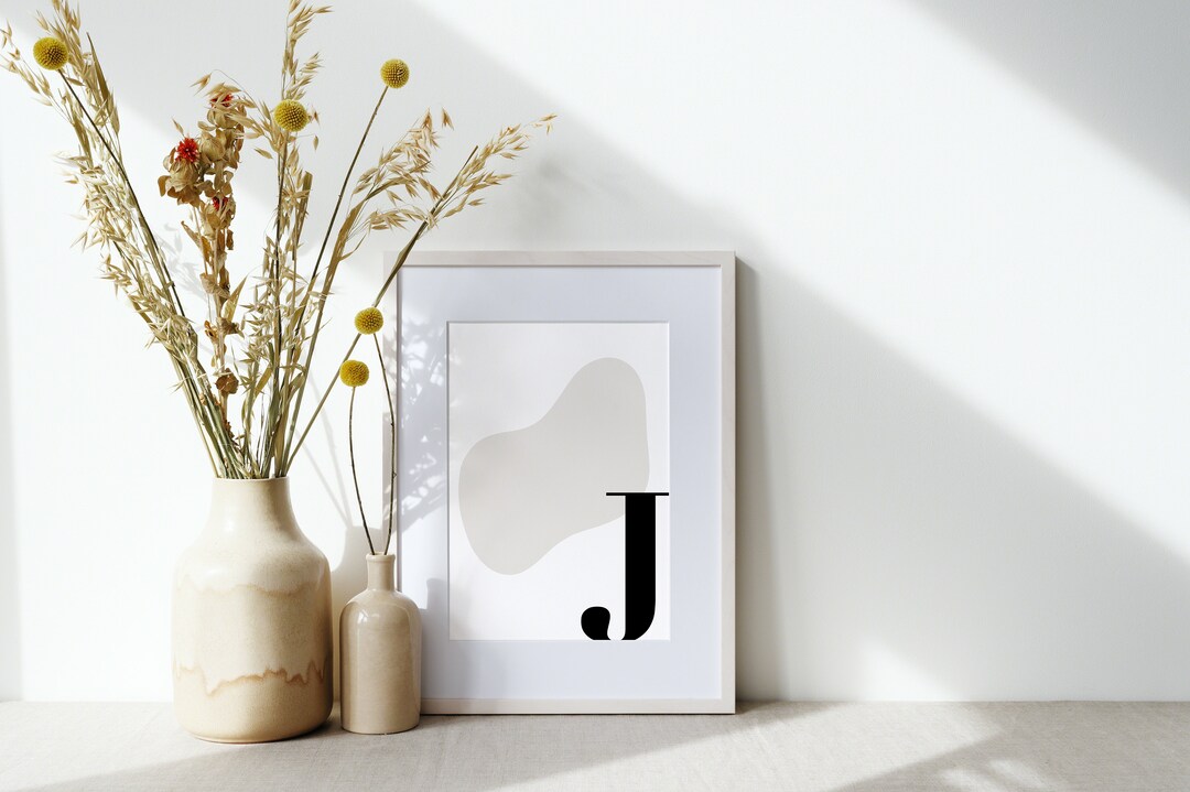 Letter J Printable Initial Art Poster Wall Art Letter J Etsy