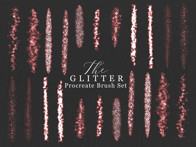 Glitter Procreate Brush Set – Sparkle Brushes | Metallic Glitter Stamp ...