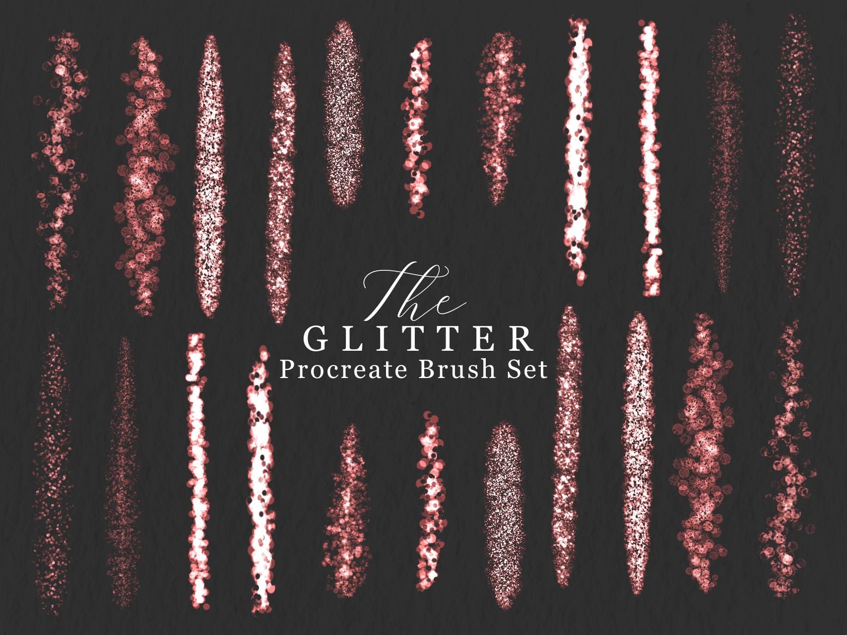 Glitter Procreate Brush Set – Sparkle Brushes | Metallic Glitter Stamp ...