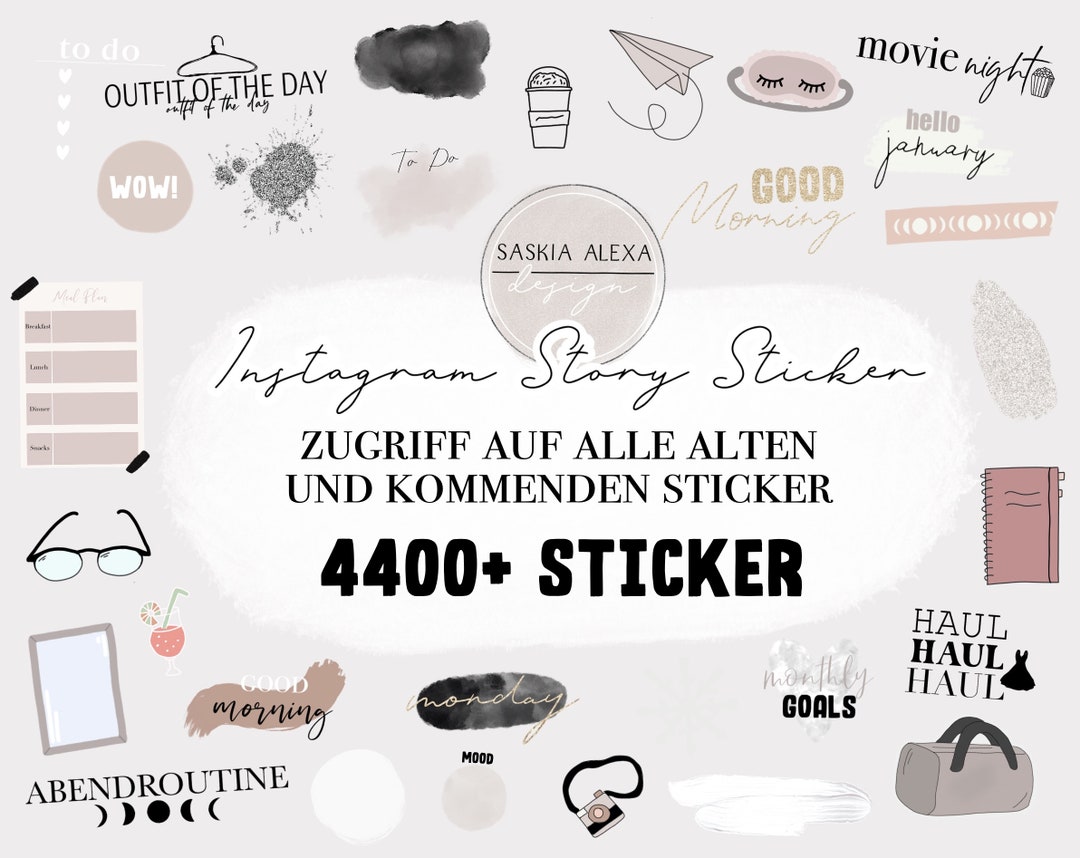 4400 XXL Instagram Story Stickers BUNDLE Access to All Old - Etsy