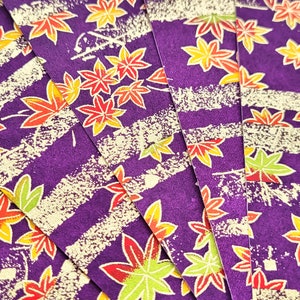 PUR011 | Papier origami érable violet, feuille de washi chiyogami ou yuzen feuille de 15 cm/6 pouces