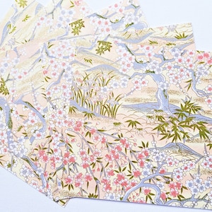 MUL026 | Mehrfarbiges Landschafts Origami Papier, Washi Chiyogami oder Yuzen Blatt 15cm Blatt/ 6 Zoll