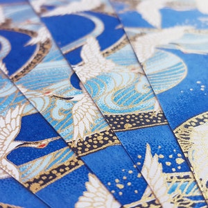 BLAU003 | Blue Crane Origami Papier, Washi Chiyogami oder Yuzen Blatt 15cm Blatt/ 6 inch