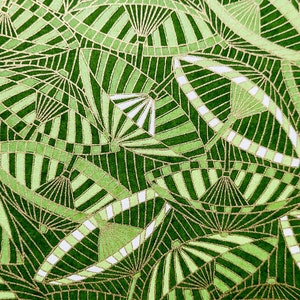 | A4-GRN002 A4 Chiyogami / Yuzen Papier Origami Japonais - Parapluie Vert