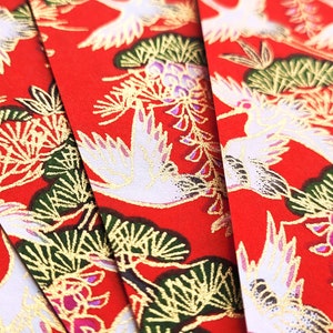 RED030 | Red Crane Origami Papier, Washi Chiyogami oder Yuzen Blatt 15cm Blatt/ 6 inch