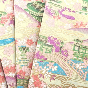 MUL035 | Multicolour Floral and Scenic Origami Paper, Washi  Chiyogami or Yuzen sheet 15cm sheet/ 6 inch
