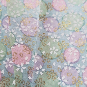 PTQ004 | Pale Turquoise Floral Origami Paper, Washi  Chiyogami or Yuzen sheet 15cm sheet/ 6 inch