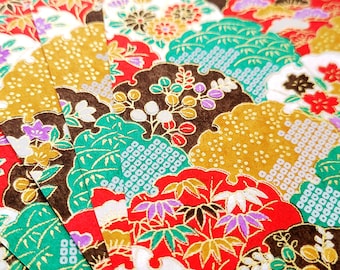 MUL059 | Multicolour Abstract Origami Paper, Washi  Chiyogami or Yuzen sheet 15cm sheet/ 6 inch