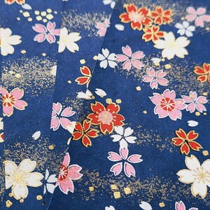 BLAU033 | Blaues Blumen Origami Papier, Washi Chiyogami oder Yuzen Blatt 15cm Blatt/ 6 inch