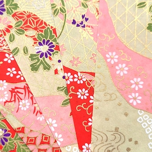 MUL040 / Papel Origami Escénico Multicolor, Hoja Washi Chiyogami o Yuzen Hoja de 15 cm / 6 pulgadas