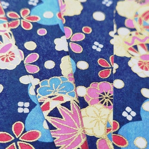 BLU029 | Papier origami Blue Ball, feuille de Washi Chiyogami ou Yuzen Feuille de 15 cm/6 pouces