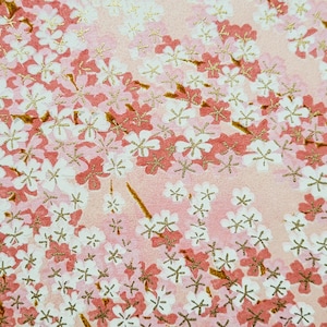A4-MUL005 | A4 Chiyogami / Yuzen Japanisches Origami Papier - Kleine rosa Kirschblüte