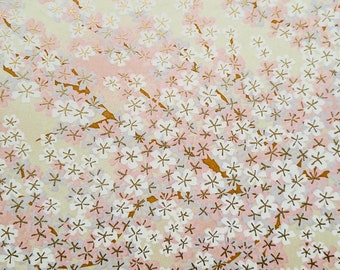 A4-MUL012 | A4 Chiyogami / Yuzen Japanese Origami Paper -  small light pink cherry blossom