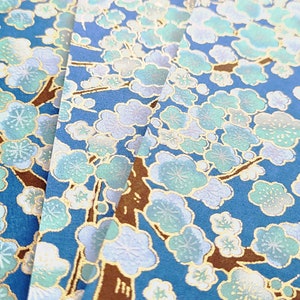 BLU030 | Blue Floral Origami Paper, Washi  Chiyogami or Yuzen sheet 15cm sheet/ 6 inch