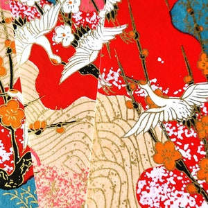 RED048 - Origami Papier, Washi Chiyogami oder Yuzen Bogen 15cm Bogen/ 6 inch