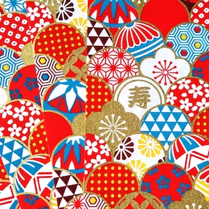 RED050 - Origami Papier, Washi Chiyogami oder Yuzen Bogen 15cm Bogen/ 6 inch