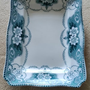 Antique 1890s Ford & Sons Burslem England Douglas 15&quot; x 11&quot; Rectangular Serving Platter Tray Plate