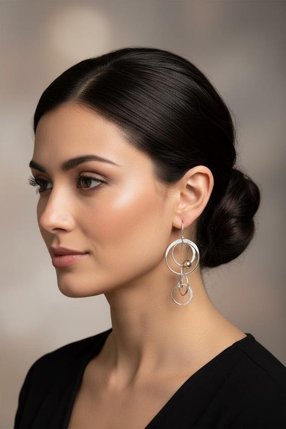 Multi Hoop Earrings Hoop Handcrafted Artisan Liz … - image 3