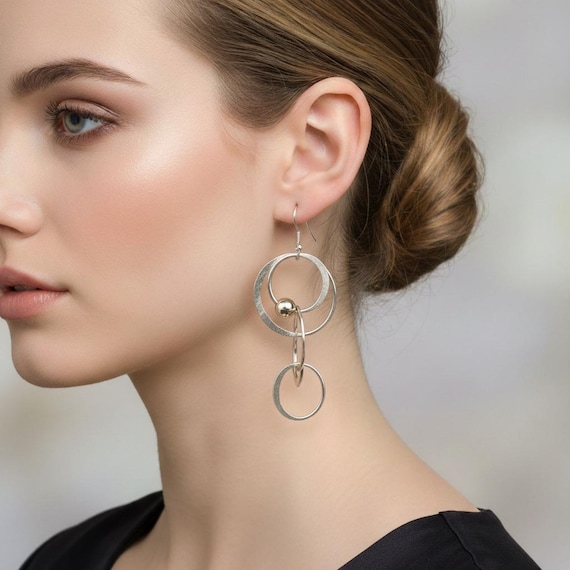 Multi Hoop Earrings Hoop Handcrafted Artisan Liz … - image 2