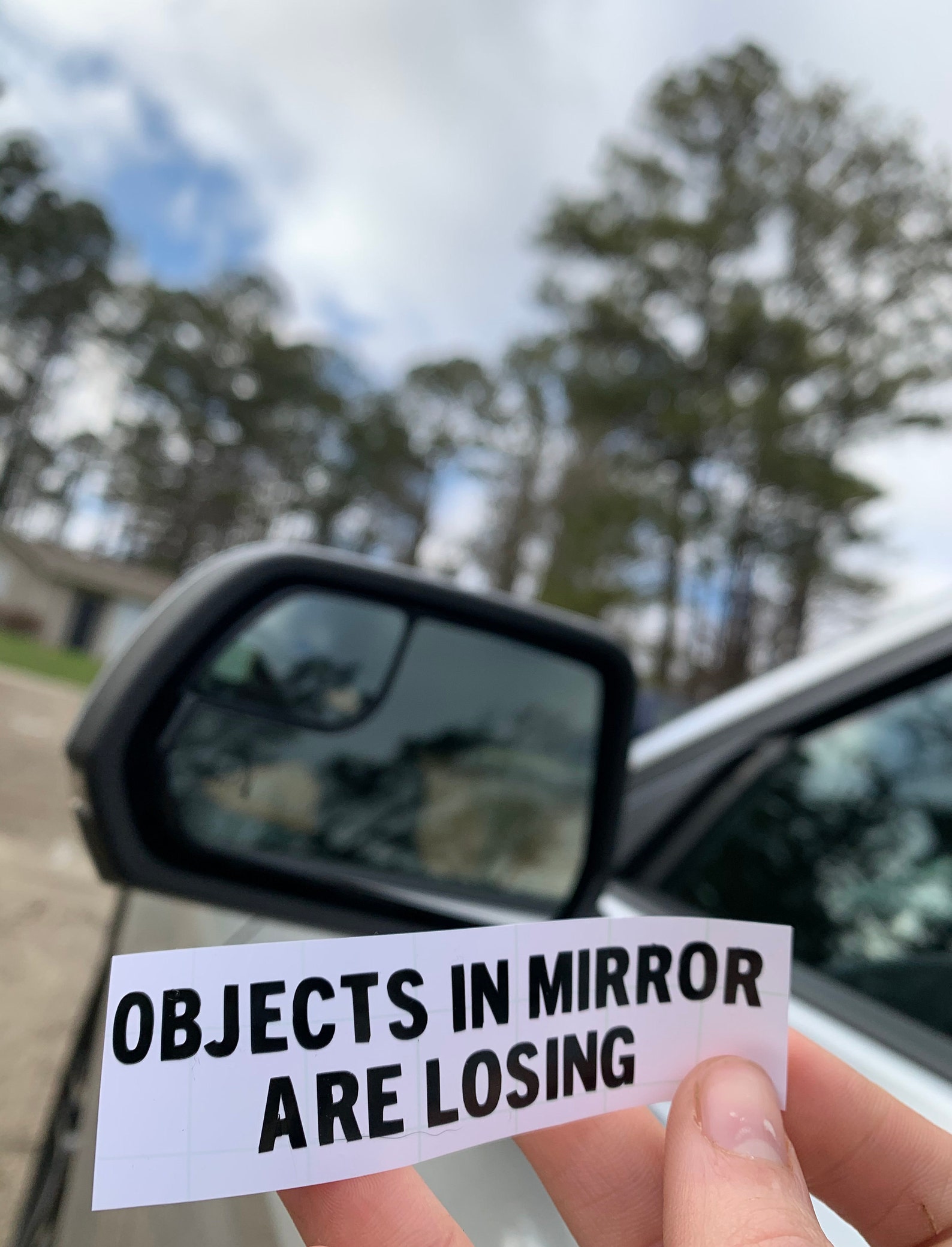 Objects in mirror are losing side view mirror decal pair Etsy