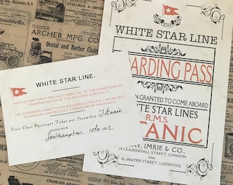 Large 6 White Star Line Sticker Titanic First Class 